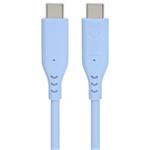 PREMIUMCORD Kabel USB-C na USB-C, 60W, 480Mbps, silikonový, modrý, 1,5m