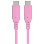 PREMIUMCORD Kabel USB-C na USB-C, 60W, 480Mbps, silikonový, růžový, 1,5m