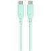 PREMIUMCORD Kabel USB-C na USB-C, 60W, 480Mbps, silikonový, tyrkysový, 1,5m