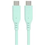 PREMIUMCORD Kabel USB-C na USB-C, 60W, 480Mbps, silikonový, tyrkysový, 1,5m