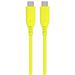 PREMIUMCORD Kabel USB-C na USB-C, 60W, 480Mbps, silikonový, žlutý, 1,5m