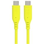 PREMIUMCORD Kabel USB-C na USB-C, 60W, 480Mbps, silikonový, žlutý, 1,5m