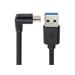 PremiumCord Kabel USB typ C/M zahnutý konektor 90° - USB 3.0 A/M, 1m
