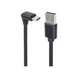 PremiumCord Kabel USB typ C/M zahnutý konektor 90° - USB 3.0 A/M, 3m ku31cze3bk