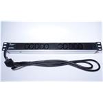 PREMIUMCORD Panel napájecí do 19" racku 1U, 10xIEC (C13), 2m kabel PDU-E10G10