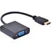 PremiumCord Převodník HDMI na VGA se zvukem 3,5mm stereo jack - černý khcon-54