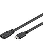 PremiumCord Převodník Prodlužovací kabel USB-C M/F, černý, 1m ku31mf1