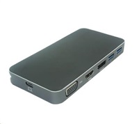 PREMIUMCORD Převodník USB3.1 typ C na HDMI + VGA + DisplayPort + 2xUSB3.0 + PD charge ku31dock09