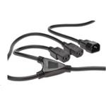 PremiumCord - Separátor k napájení - IEC 60320 C13 do IEC 60320 C14 - AC 230 V - černá KPSY