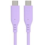 PremiumCord Silikónový kábel USB-C 60W 480Mbps fialový extra mäkký a robustný kábel dlžky 1,5m ku31sa15v