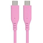 PremiumCord Silikónový kábel USB-C 60W 480Mbps ružový extra mäkký a robustný kábel dlžky 1,5m ku31sa15p
