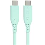 PremiumCord Silikónový kábel USB-C 60W 480Mbps tyrkysový extra mäkký a robustný kábel dlžky 1,5m ku31sa15t