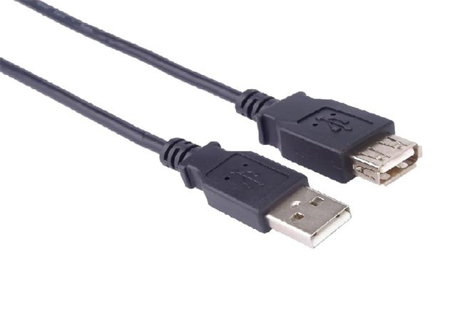 PremiumCord USB 2.0 kabel prodlužovací, A-A, 0,5m, černý