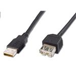 PremiumCord USB 2.0 kabel prodlužovací, A-A, 2m černá