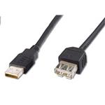 PremiumCord USB 2.0 kabel prodlužovací, A-A, 5m černá kupaa5bk