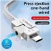 PremiumCord USB-C kabel s tlačítkem pro odpojení USB-C jednou rukou, rychlé nabíjení 6A, bavlněný oplet 2m ku31co2