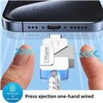 PremiumCord USB-C kabel s tlačítkem pro odpojení USB-C jednou rukou, rychlé nabíjení 6A, bavlněný oplet 2m ku31co2
