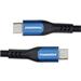 PremiumCord USB-C kabel ( USB 3.2 GEN 2x2, 5A, 100W, 20Gbit/s ) 0,5m, bavlněný oplet ku31cry05