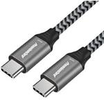 PremiumCord USB-C kabel ( USB 3.2 GEN 2x2, 5A, 100W, 20Gbit/s ) 1,5m, bavlněný oplet ku31cr15