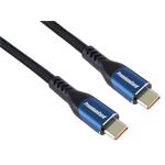 PremiumCord USB-C kabel ( USB 3.2 GEN 2x2, 5A, 100W, 20Gbit/s ) 1m, bavlněný oplet, černý ku31cry1