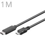 PremiumCord USB-C/male - USB 2.0 Micro-B/Male, černý, 1m KU31CB1BK