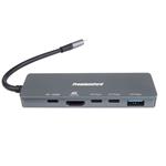 PremiumCord USB-C na 4K@60Hz HDMI + 10G USB3.2 A + 10G 2x USB-C + PD(power delivery) adaptér