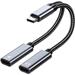 PremiumCord USB-C redukce 2-in-1 pro audio sluchátka a současné nabíjení 12,5cm ku31zvuk06