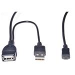 PREMIUMCORD USB redukčný kábel USB A/samec+USB A/samec - Micro USB/samec OTG