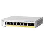 Prepínač Cisco CBS250-8PP-D, 8xGbE RJ45, bez ventilátora, 45 W, PoE CBS250-8PP-D-EU-RF
