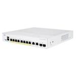 Prepínač Cisco CBS350-8FP-E-2G-UK, 8xGbE RJ-45, 2xGbE RJ-45/SFP, bez ventilátora, PoE+, 120W - REF CBS350-8FP-E-2G-EU-RF
