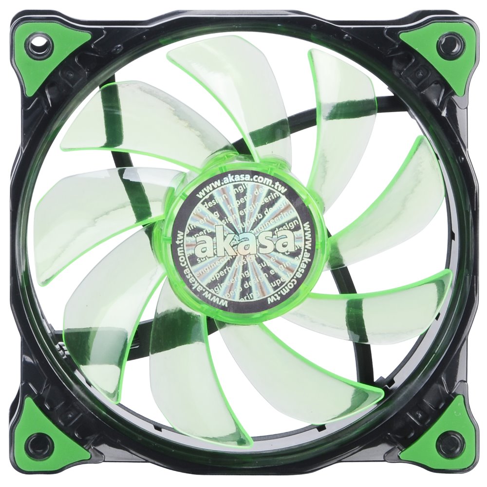 přídavný ventilátor Akasa Vegas LED 12 cm zelená AK-FN091-GN