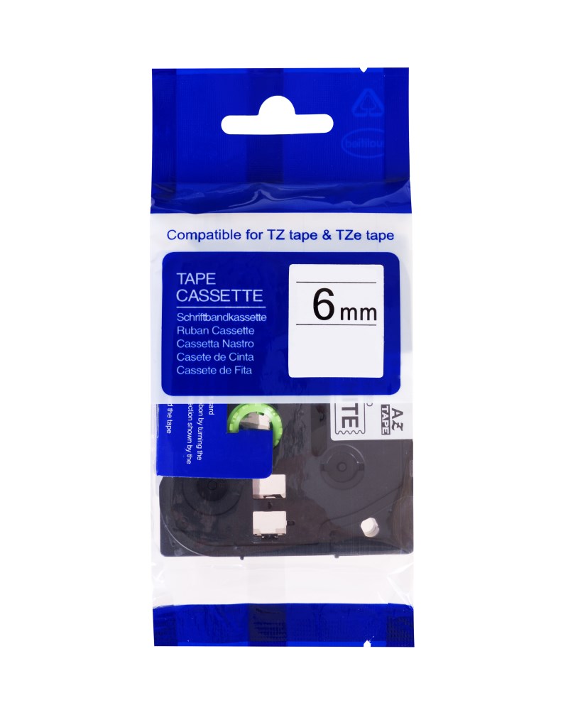 PRINTLINE kompatibilní páska s Brother TZE-111, TZ-111, 6mm, černý tisk/průsvitný podklad PLTB27