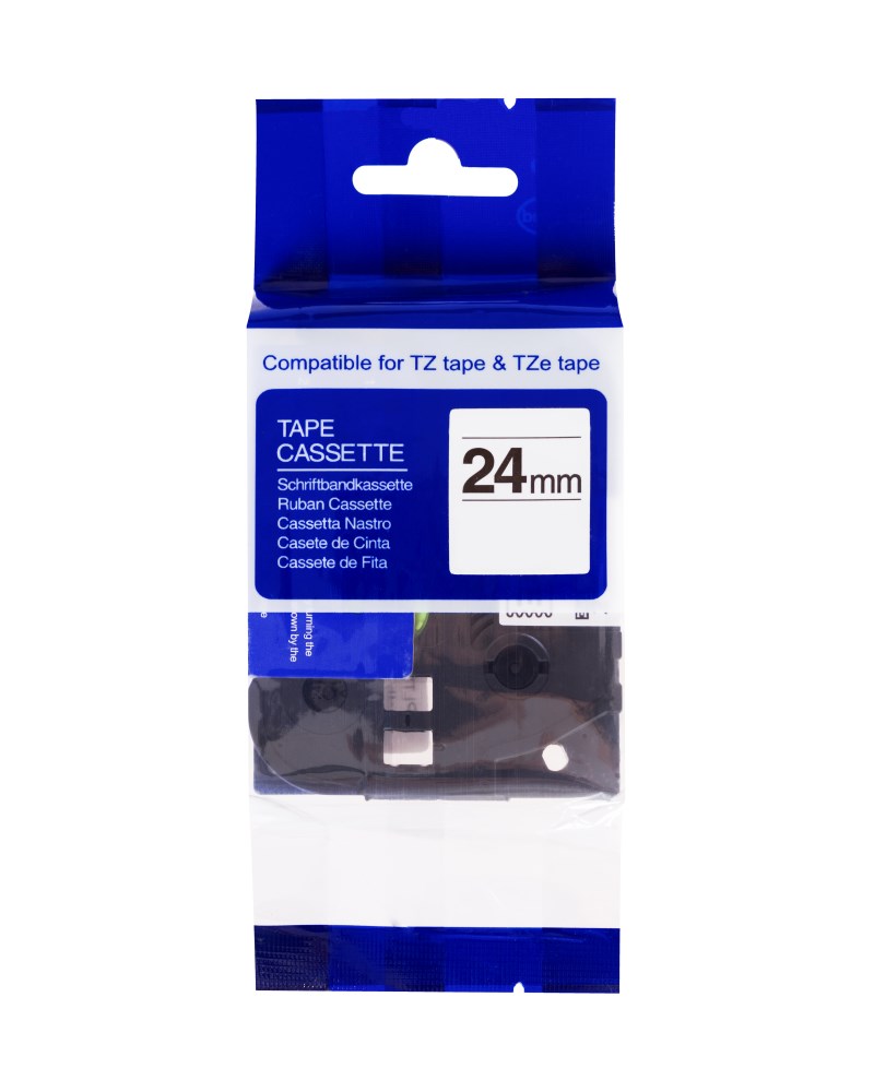 PRINTLINE kompatibilní páska s Brother TZE-251, TZ-251, 24mm, černý tisk/bílý podklad PLTB06
