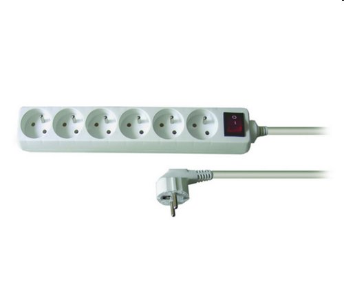 Prodlužovací přívod 230V, 7m,6 zásuvek + vypínač pp6k-07