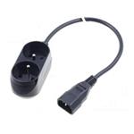 Prodlužovací přívod 2x230V pro UPS (IEC320-C14), 30cm WN217-3/07/0.3BK-2