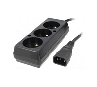Prodlužovací přívod 3x230V pro UPS (IEC320-C14), 30cm WN217-3/07/0.3BK-3
