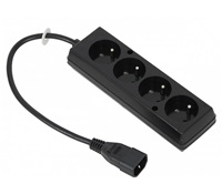 Prodlužovací přívod 4x230V pro UPS (IEC320-C14), 30cm WN217-3/07/0.3BK-4