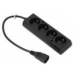 Prodlužovací přívod 4x230V pro UPS (IEC320-C14), 30cm WN217-3/07/0.3BK-4