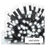 Profi LED spojovacia reťaz čierna, 10 m, vonkajšia aj vnútorná, studená biela, časovač 8592920094600