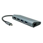 ProXtend USB-C MultiHub 6v1 - HDMI 4K, RJ45, 3x USB-A + 1x USB-C s napájením NTB až 65W PX-USBC-MULTI6-001