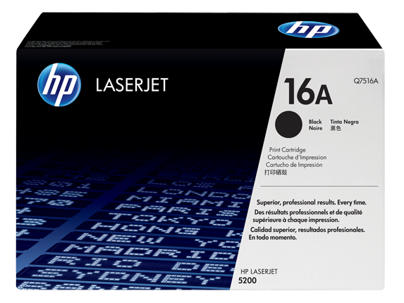 Q7516A Black Print Cartridge for LJ 5200, up to 12.000 pages