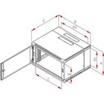 Rack Triton 19" dvojdílný 15U/500mm prosklené dveře, černý RBA-15-AD5-BAX-A1