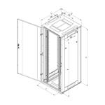 Rack Triton 19'' stojanový, 18U/800x600, prosklené dveře, šedý, typ RT RTA-18-A86-CAX-A1