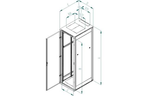 Rack Triton 19'' stojanový 37U/600x1000 rozebíratelný RZA-37-A61-CAX-A1