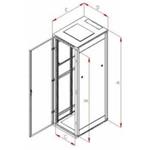 Rack Triton 19'' stojanový 42U/600x1000 prosklené dveře, šedý RMA-42-A61-XAX-A1