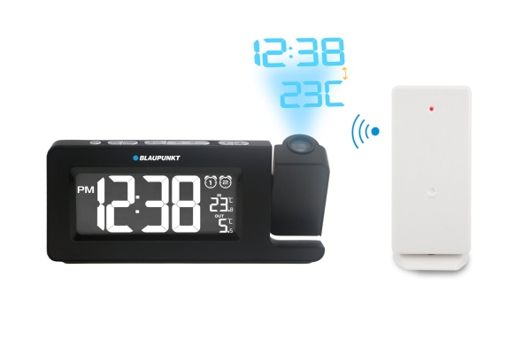Rádiobudík BLAUPUNKT CRP10BK, FM PLL, teploměr, projekční, černý