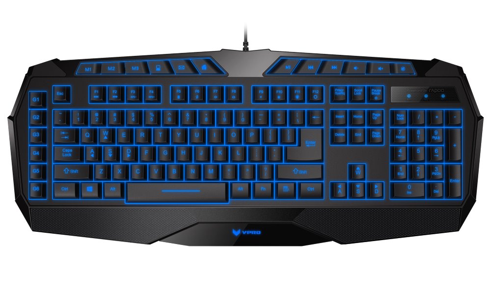 RAPOO VPRO herní klávesnice V52/ podsvícená/ drátová/ USB/ černá/ CZ+SK layout 18004