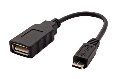 Redukcia Roline USB A(F) - microUSB B(M), OTG, 0,15m, černý