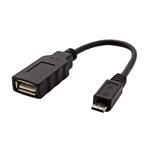 Redukcia Value USB A(F) - microUSB B(M), OTG, 0,15m, černý