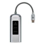 REMAX USB hub + RJ-45 / CATI RU-U4 z USB typ C na 3x USB 2.0 typ A samice / stříbrná RU-U4 type-c silver